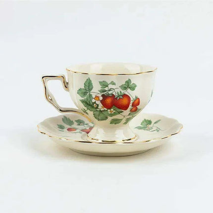 Elegant Gold Accented Bone China Tea Set with 220ml Cup and 800ml Teapot