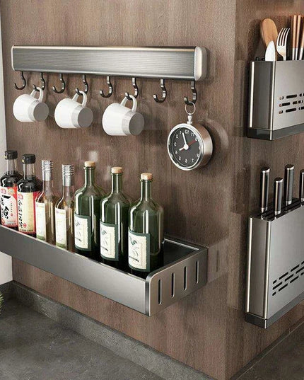 Space-Saving Aluminum Kitchen Shelf System