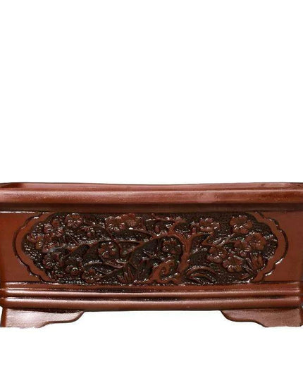 Elegant Purple Sand Bonsai Pot Set for Clivia Plants