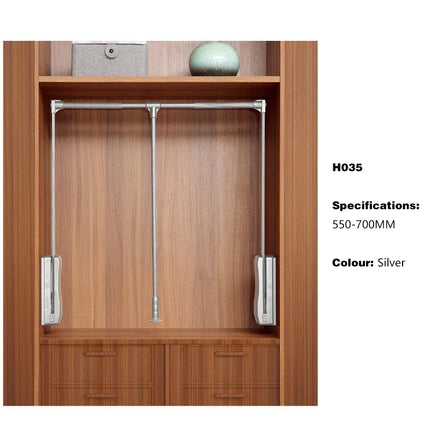 Pull-Down Closet Rod – Hydraulic Buffer, 30kg, Adjustable Width | Très Elite