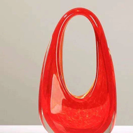 Stylish Bag-Inspired Glass Vase for Contemporary Home Decor and Plant Presentation