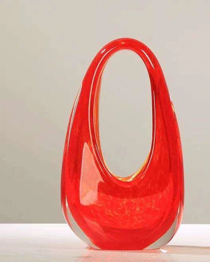 Stylish Bag-Inspired Glass Vase for Contemporary Home Decor and Plant Presentation