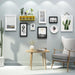 9-Piece Premium Wooden Gallery Set with Vase Shelf - Contemporary Wall Art Kit