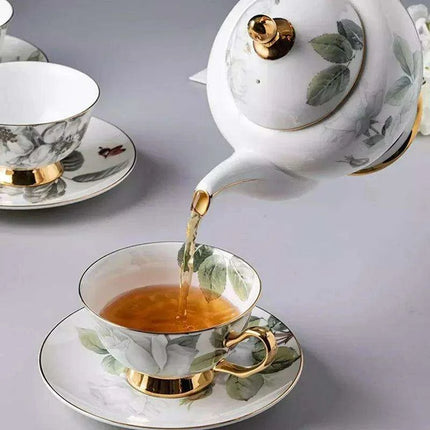 Luxurious Portable Tea and Coffee Set with Stylish Lazy Saucers