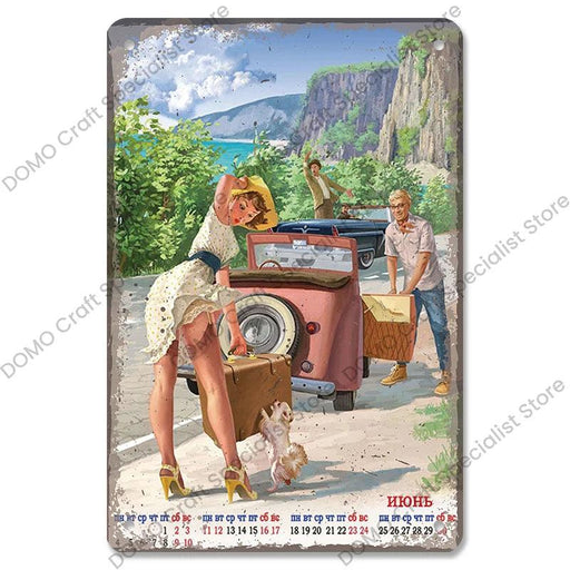Retro Vintage Car Enthusiast Metal Wall Art for Garage and Man Cave Decor