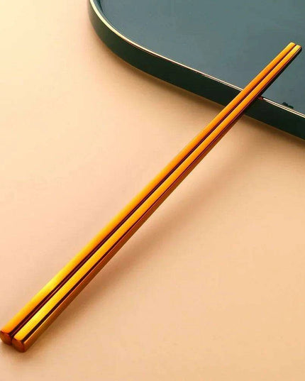 Sleek and Sturdy Stainless Steel Chopsticks - Ergonomic Non-Slip Grip for Sushi and Asian Cuisine