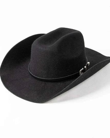 Stylish Women's Wide Brim Wool Cowboy Hat with Buckle Accent - Fall/Winter Collection (M/L Size)