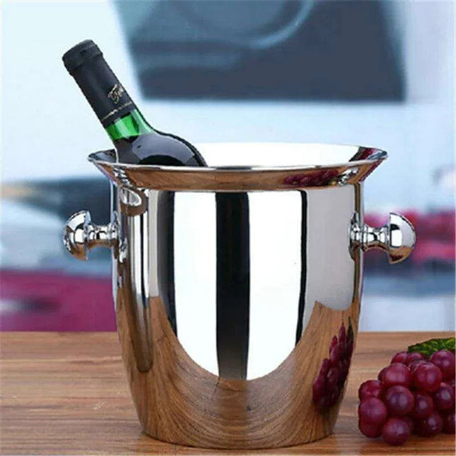 Elegant Stainless Steel Wine Chilling and Cooling Set for Upscale Venues