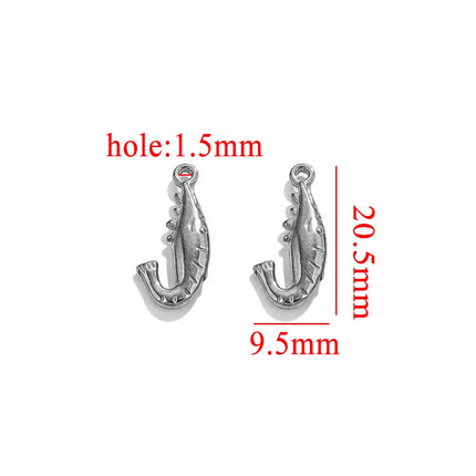 5PCS Stainless Steel Lobster Charms Mermaid Crab Connectors Gold-Plate