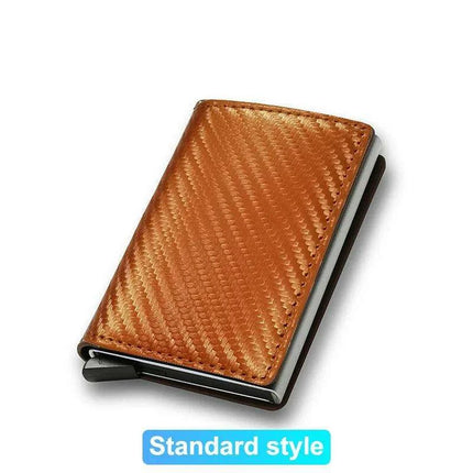 Sleek RFID-Blocking Leather Card Holder - Stylish and Secure Wallet for Men