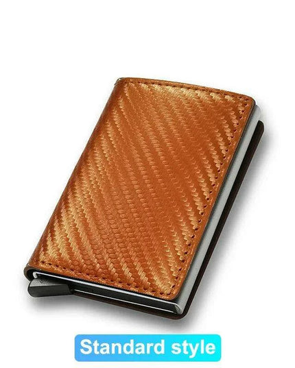 Sleek RFID-Blocking Leather Card Holder - Stylish and Secure Wallet for Men