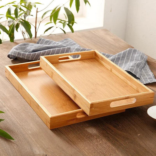 Sustainable Bamboo Rectangular Serving Tray for Tea, Fruits, and Desserts