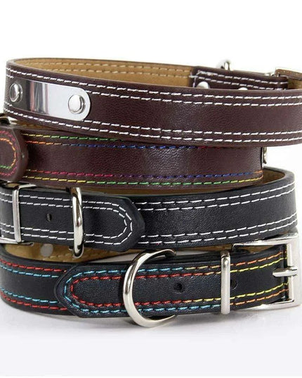 Glamorous Personalized Engraved Leather Dog Collar with Sparkling Accents