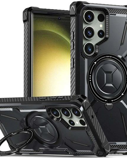 Samsung Galaxy S23 Ultra/S23+ Plus Rugged Military-Grade Shockproof Case with Magnetic Stand and MagSafe Support