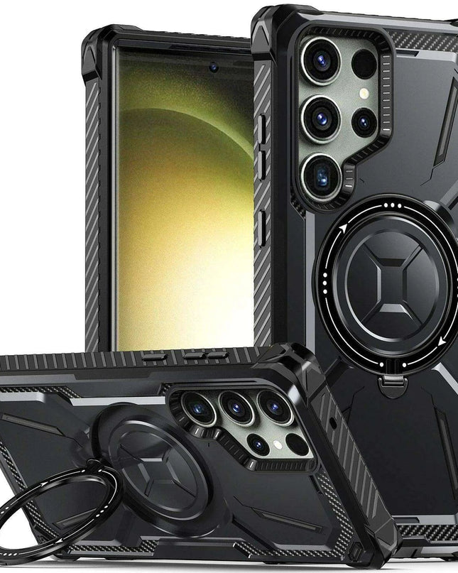 Samsung Galaxy S23 Ultra/S23+ Plus Rugged Military-Grade Shockproof Case with Magnetic Stand and MagSafe Support
