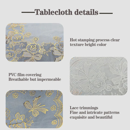 Waterproof Lace Tablecloth – European Style PVC