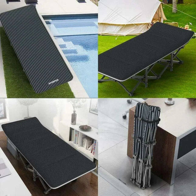 Premium Comfort Folding Camping Cot with Superior Stability and Temperature Control for Adults