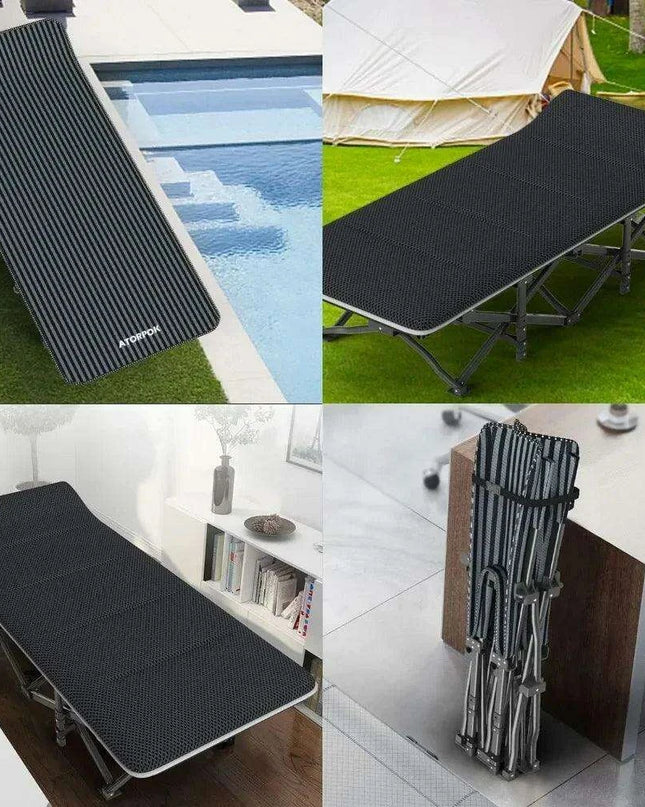 Premium Comfort Folding Camping Cot with Superior Stability and Temperature Control for Adults