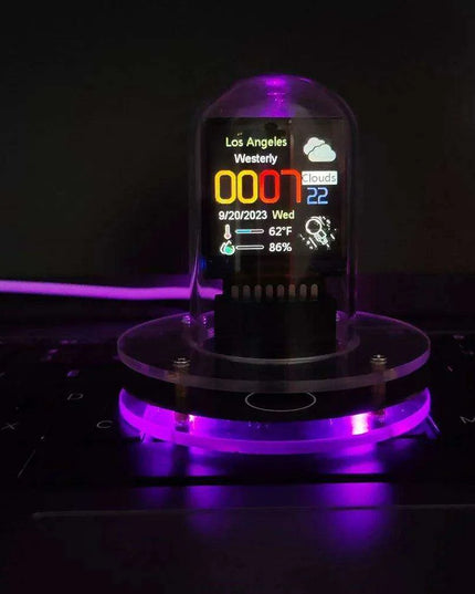 Smart WiFi Nixie Tube Clock with Animated Display and Real-Time Weather Updates