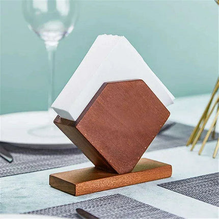 Sophisticated Wooden Tissue Holder Ensemble: Upgrade Your Dining Atmosphere
