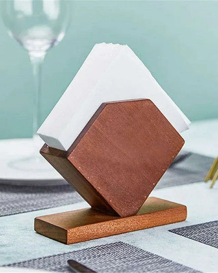 Sophisticated Wooden Tissue Holder Ensemble: Upgrade Your Dining Atmosphere