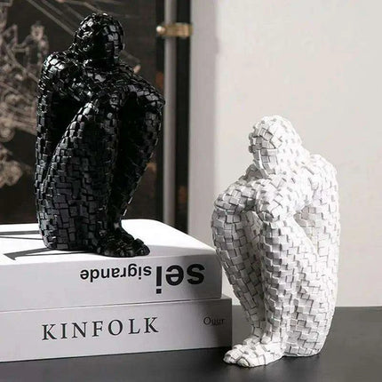 Nordic Elegance: The Thinker Resin Sculpture for Stylish Home Decor