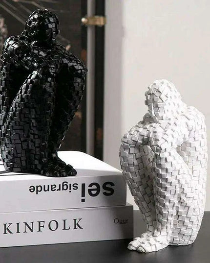 Nordic Elegance: The Thinker Resin Sculpture for Stylish Home Decor