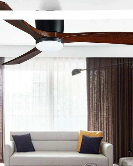 48-Inch Modern White Wood Ceiling Fan with Integrated LED Light and Remote Control
