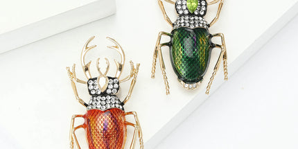 Beaut&Berry Trendy Enamel Longicorn Beetle Brooch - Insect Pin Jewelry