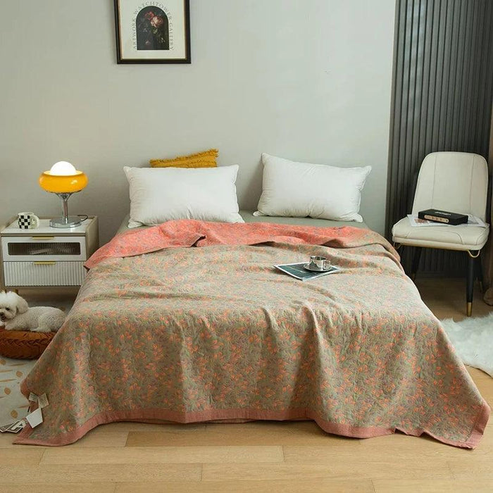 Dreamy Cotton Jacquard Blanket Set - Perfect All-Season Comfort and Style
