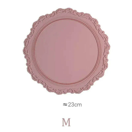 Elegant Embossed Flower Silicone Placemats - Enhance Your Dining Experience