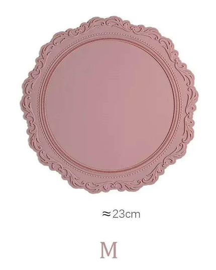 Elegant Embossed Flower Silicone Placemats - Enhance Your Dining Experience