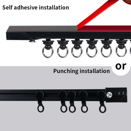Self-Adhesive Curtain Track Kit — No-Drill Ceiling & Wall Rod | Très Élite