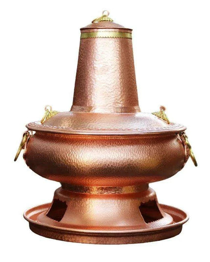 Retro Copper Charcoal Hot Pot - Premium Handcrafted Cooking Vessel
