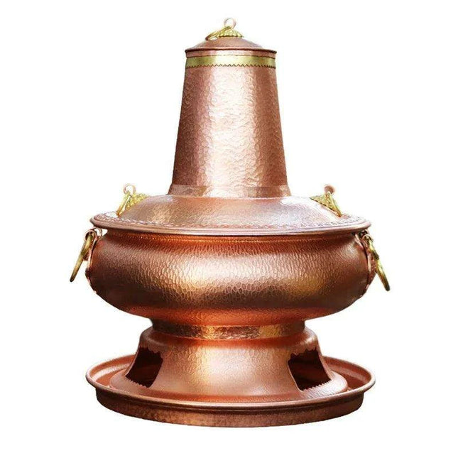 Retro Copper Charcoal Hot Pot - Premium Handcrafted Cooking Vessel