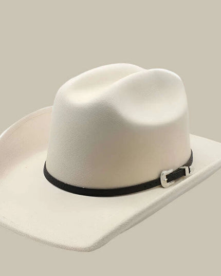 Classic Cowboy Felt Fedora with Elegant Black Band - Unisex Jazz Hat for Church and Casual Wear