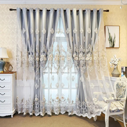 Luxury Embroidered Blackout Curtains & Tulle Panels