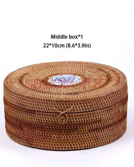 Elegant Handwoven Rattan Tea Caddy: The Perfect Organizer for Tea Aficionados