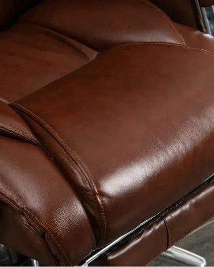 Luxurious Ergonomic Leather Executive Chair with Contemporary Aluminium Base
