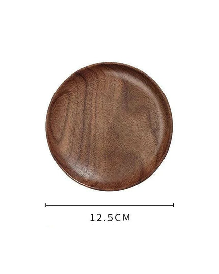 Elegant Japanese Walnut Round Serving Platter for Upscale Events