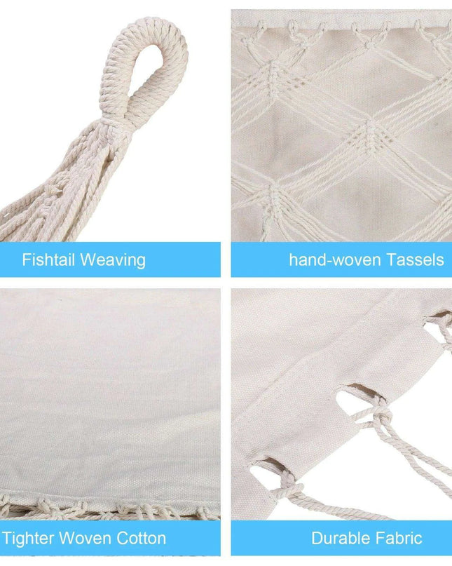 Chic Bohemian Macrame Hammock with Handcrafted Tassels