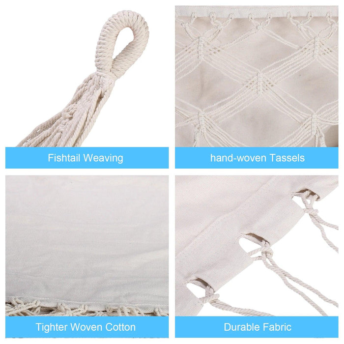 Chic Bohemian Macrame Hammock with Handcrafted Tassels