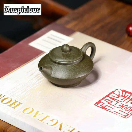 Handcrafted Yixing Purple Clay Tea Kettle - 70ml Artisan Green Mud Teapot for Traditional Kung Fu Brewing
