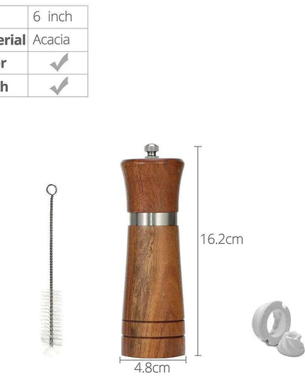 Customizable Ceramic Grinder Acacia Wood Pepper Mill for Gourmet Chefs