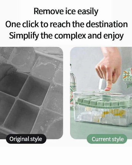 30-Grid Push-Button Ice Cube Tray - BPA-Free Lidded Mold for Quick Ice Release