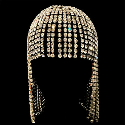 Glamorous Rhinestone Fringe Hair Accessory - Perfect for Halloween and Special Events