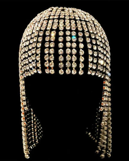 Glamorous Rhinestone Fringe Hair Accessory - Perfect for Halloween and Special Events