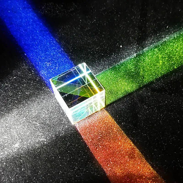 Colorful Mini Optical Glass X-Cube Prism - Engaging Physics Toy for Young Minds