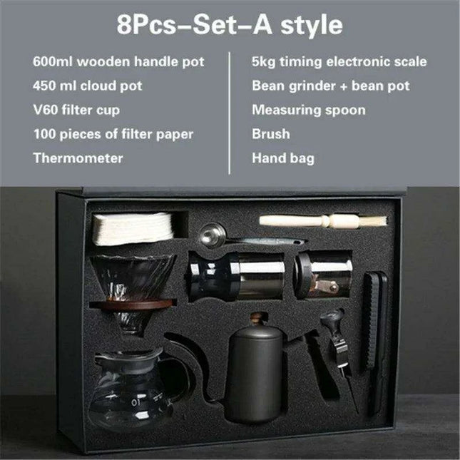 Artisan Coffee Brewing Mastery: Deluxe Wooden Set for Elevated Experiences