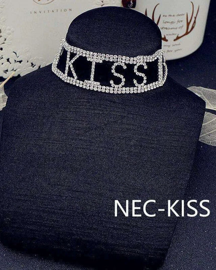 Crystal Charm: Love Letter Rhinestone Choker Necklace